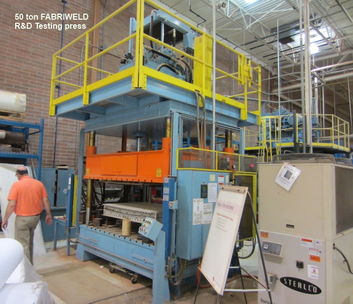 Fabriweld 50 ton testing hydraulic press for sale with panelview 300 controller and light curtains