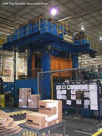 Techmachinery Sales has this 1996 Schuller 1600 ton 4-Post Hydraulic Press for sale 